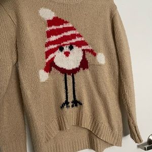 High low bird sweater